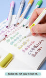 8 pcs/set Double Lines Contour Color Art Marker Pens DIY Scrapbooking Bullet Diary Graffiti Drawing Out Line Pen Stationery
