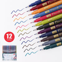 12 Colors Art Markers Soft Brush Pen Needle Drawing Pens