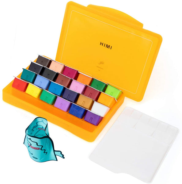 HIMI Gouache Paint Set, 24 Colors (30ml/Pc) Paint Set with Desktop  Bucket,Unique Jelly Cup Design Non Toxic Paints for Artist