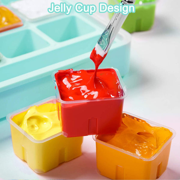 18 Colors Gouache Paint Set 30ml Cute Jelly Cup Design with Portable B –  ANYINNO