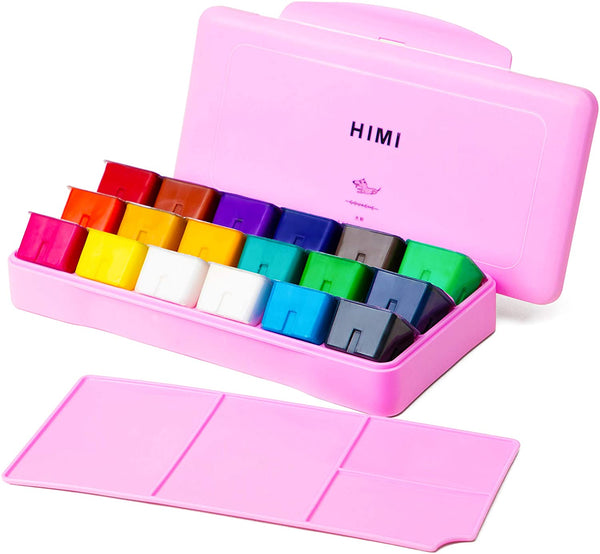 HIMI Gouache Paint Set, 24 Colors/30Ml Unique Jelly Cup Design w/3