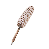 Vintage Natural Feather Quill Dip Pen Fountain Pens With Ink Bottle 3 Nibs Set for Writing Birthday Gift Box Calligraphy Pen