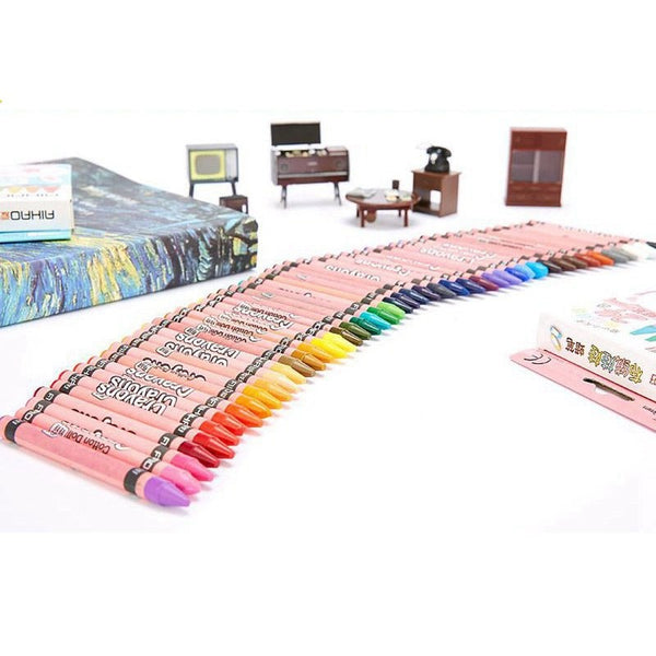 8/12 Colors Crayons Creative Cartoon Christmas Pens Drawing Non-Toxic Oil  Pastels Kids Gifts Student Pastel Pencils Art Supplies