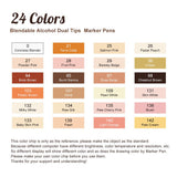 TOUCHFIVE 24 Color Art Markers Set Dual Brush Pens Graphic Art Pens Alcohol Based Sketch Ink For Drawing Manga Markers Art
