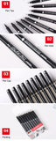 9Pcs/Set Black Pigment Liner Neelde Water-proof Drawing Pen Pigma Micron Sunproof Marker Pen for Sketching Office School