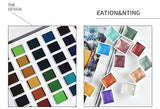 XSYOO 12/36/48 COLORS Solid Pearlescent Water Color Pigment Paints Set Glitter Watercolor Metallic Pigment Art Supplies