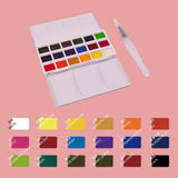 MIYA Solid Water Color Palette -Portable Travel Watercolor Paint with Brush and Watercolor Paper Ideal for Students