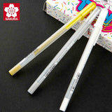 Japan Sakura 3Colors Gelly Roll Classic Highlight Pen Gel Ink Pens Bright Gold silver white Line Pen Highlight Markers Color