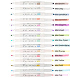 5Pcs/Set Zebra Mildliner Pen Mild Liner Double Headed Highlight Pen Drawing Marker Pens Scribble Stationery