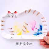 Cartoon ceramic palette watercolor palette oil painting Chinese painting paint white porcelain palette for art painting supplies