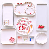 Cartoon ceramic palette watercolor palette oil painting Chinese painting paint white porcelain palette for art painting supplies
