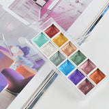 XSYOO 12/36/48 COLORS Solid Pearlescent Water Color Pigment Paints Set Glitter Watercolor Metallic Pigment Art Supplies