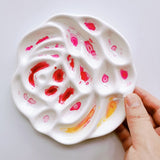 Cartoon ceramic palette watercolor palette oil painting Chinese painting paint white porcelain palette for art painting supplies