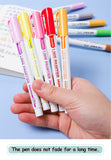 8 pcs/set Double Lines Contour Color Art Marker Pens DIY Scrapbooking Bullet Diary Graffiti Drawing Out Line Pen Stationery