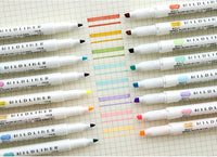 ZEBRA Mildliner 5pcs/set Mildliner Pens Highlighter Pen Mild liner Double Headed Fluorescent Pen Drawing Mark Pen Stationery