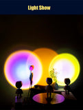 Robot Atmosphere Light 360° Sunset Red Lamp Stepless Dimming Projector Night Lamp Network Red Selfie Light For Wall Decoration