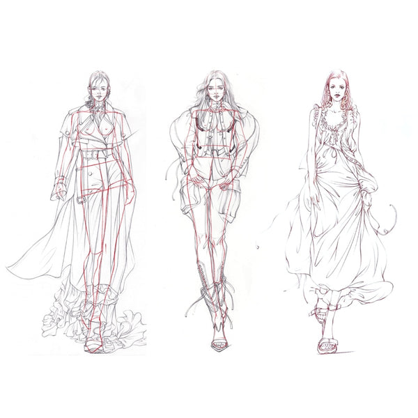 11 Models Fashion Illustration Rulers, Fashion Drawing Template Ruler  DesignTool | eBay