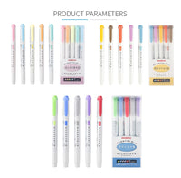 ZEBRA Mildliner 5pcs/set Mildliner Pens Highlighter Pen Mild liner Double Headed Fluorescent Pen Drawing Mark Pen Stationery