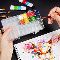 High-quality 24/36 Grid watercolor moisturizing color box Portable Rectangular multi-function pigment packaging box art supplies