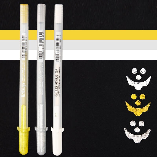 Sakura 0.8mm White Gold Silver Gel Pens Sketching Drawing Pen for Art –  AOOKMIYA