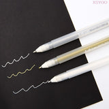 Japan Sakura 3Colors Gelly Roll Classic Highlight Pen Gel Ink Pens Bright Gold silver white Line Pen Highlight Markers Color