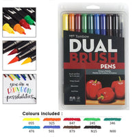 Tombow Dual Brush Pens, Dual-Tip Art Markers, Bright Color Palette, 6 Pack  