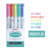 Japan Zebra  WKT7 MildLiner Light Double-headed Highlighter Marker Hook Line Pastel Soft Fluorescent Pen Round Toe/Oblique