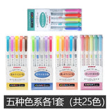Japan Zebra  WKT7 MildLiner Light Double-headed Highlighter Marker Hook Line Pastel Soft Fluorescent Pen Round Toe/Oblique