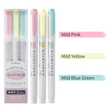 Japan Zebra  WKT7 MildLiner Light Double-headed Highlighter Marker Hook Line Pastel Soft Fluorescent Pen Round Toe/Oblique