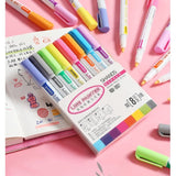 KBX 4/8/12Colors Double Line Outline Art Marker Set Glitter Liner Letter Draw Journal Diary Album Office School Art Supplies