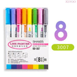 KBX 4/8/12Colors Double Line Outline Art Marker Set Glitter Liner Letter Draw Journal Diary Album Office School Art Supplies