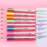 KBX 4/8/12Colors Double Line Outline Art Marker Set Glitter Liner Letter Draw Journal Diary Album Office School Art Supplies