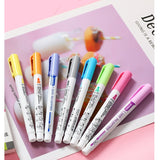 KBX 4/8/12Colors Double Line Outline Art Marker Set Glitter Liner Letter Draw Journal Diary Album Office School Art Supplies