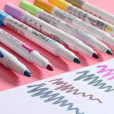 KBX 4/8/12Colors Double Line Outline Art Marker Set Glitter Liner Letter Draw Journal Diary Album Office School Art Supplies