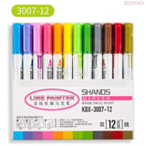 KBX 4/8/12Colors Double Line Outline Art Marker Set Glitter Liner Letter Draw Journal Diary Album Office School Art Supplies