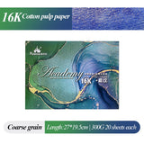 AOOKMIYA Kuelox college-nível aquarela livro 8k/16k/32k 300g/20 folhas profissional água cor arte desenho papel artista estudante suprimentos