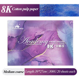 AOOKMIYA Kuelox college-nível aquarela livro 8k/16k/32k 300g/20 folhas profissional água cor arte desenho papel artista estudante suprimentos