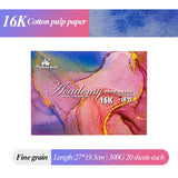 AOOKMIYA Kuelox college-nível aquarela livro 8k/16k/32k 300g/20 folhas profissional água cor arte desenho papel artista estudante suprimentos