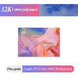 AOOKMIYA Kuelox college-nível aquarela livro 8k/16k/32k 300g/20 folhas profissional água cor arte desenho papel artista estudante suprimentos