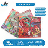 AOOKMIYA Kuelox-livro especial de óleo patel 20 folhas de papel 240g/m2, base de papel giz para arte e livro de grafite