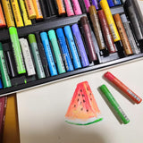 AOOKMIYA Kuelox pastel a óleo 24/36 cores, conjunto de pastel macio intenso de pasta oleosa de cor lavável macaron morandi de cores para estudantes e arte