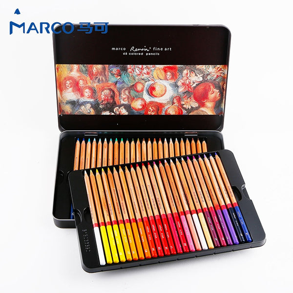 MARCO 24/36/48/72/100/120 Color Pencil Watercolor Oil lapis de cor Colored Pencils marco raffine crayons school supplies
