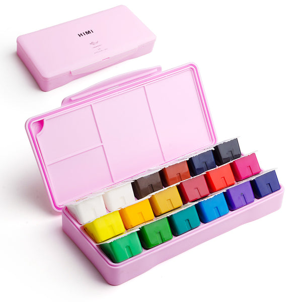 HIMI Gouache Paint Set, 50 colors(14Colors*60ml & 36Colors*30ml) with a  Portable Carrying Case, Jelly Cup Design, Non-Toxic, Guache Paint for  Canvas Watercolor Paper - Perfect for Beginners, Artists 