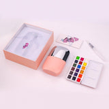MIYA Solid Water Color Palette -Portable Travel Watercolor Paint with Brush and Watercolor Paper Ideal for Students