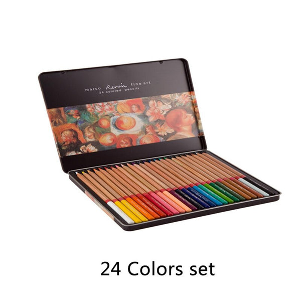 Marco Renoir 72/100 Colors Fine Sketch Pencils Professional Oily Color  Pencils Coloured Drawing Pencil Set Office School Art Supplies