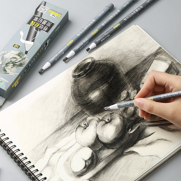 Marie's 10Pcs 12B/14B Pull line Paper pencil Professional Sketch Penc –  AOOKMIYA