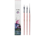 Miya Himi 3pcs Paint Brushes Set for Acrylic Oil Watercolor Face &amp; Body Gouache Painting with Hog Hairs for Kids Artists