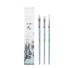 Miya Himi 3pcs Paint Brushes Set for Acrylic Oil Watercolor Face &amp; Body Gouache Painting with Hog Hairs for Kids Artists
