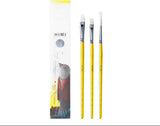 Miya Himi 3pcs Paint Brushes Set for Acrylic Oil Watercolor Face &amp; Body Gouache Painting with Hog Hairs for Kids Artists
