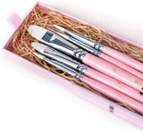 Miya Himi 5pcs Kids Artists Paint Brushes Set for Acrylic Oil Watercolor Face &amp; Body Gouache Painting with Hog Hairs